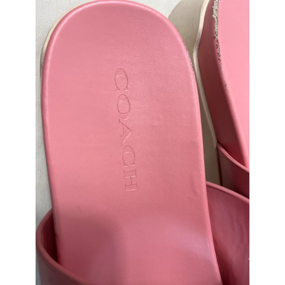 Coach Women’s Pink Double Buckle Sliders Sandazls Sz 6 - Picture 7 of 11